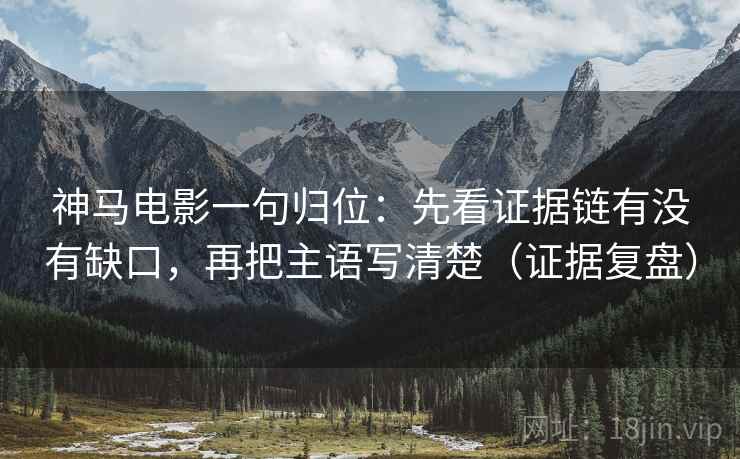 神马电影一句归位：先看证据链有没有缺口，再把主语写清楚（证据复盘）